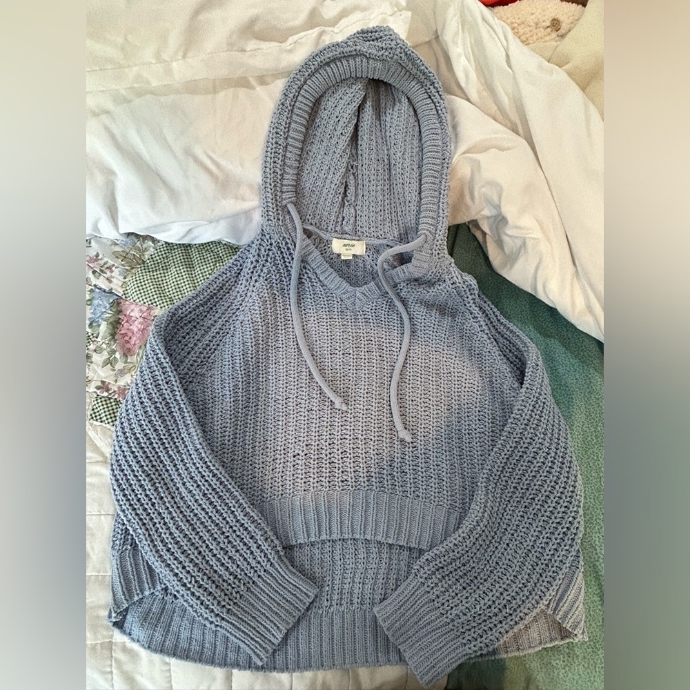 aerie blue cropped sweater